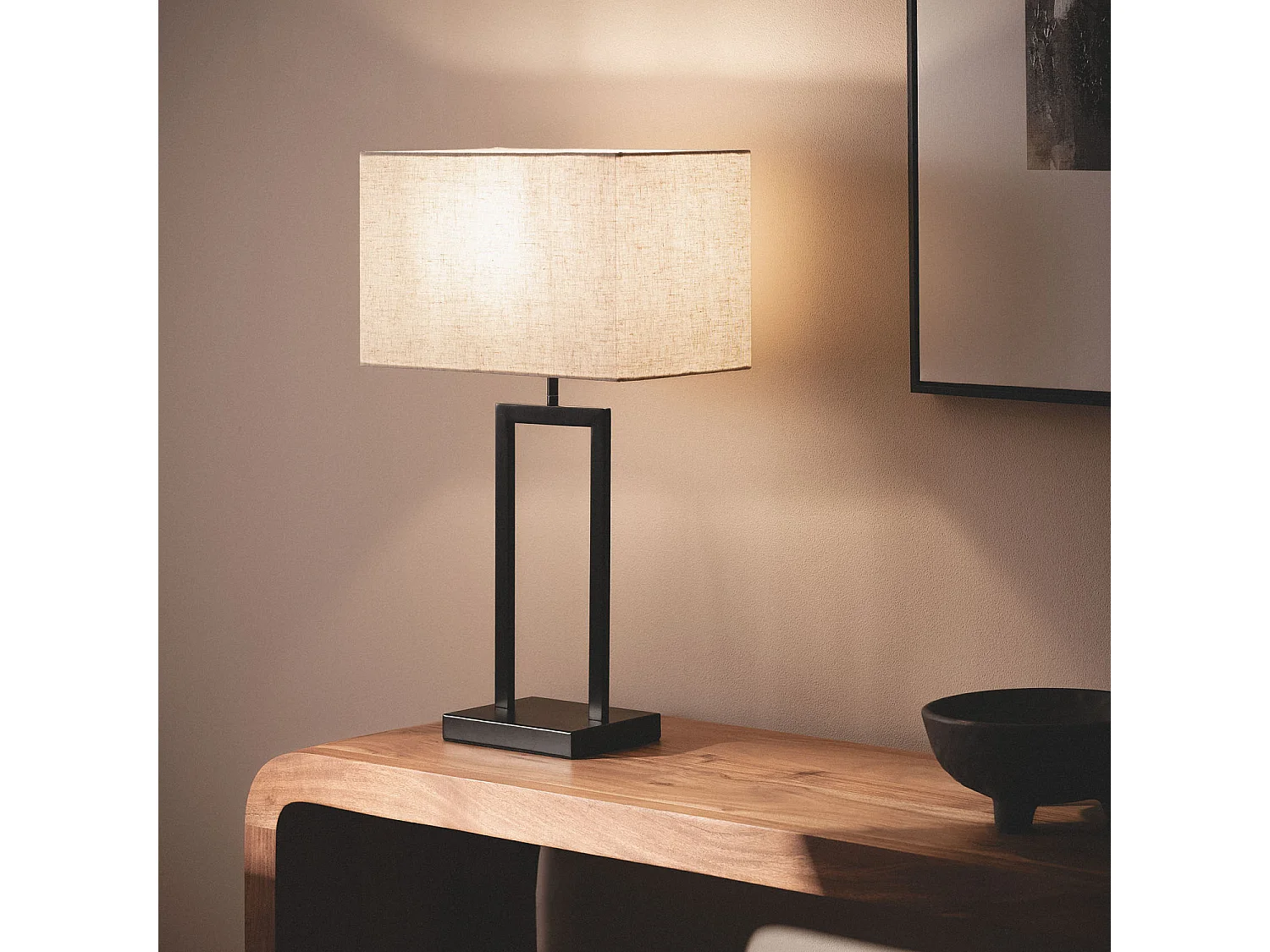 Lampe à Poser Métal et Tissu Armida Noir