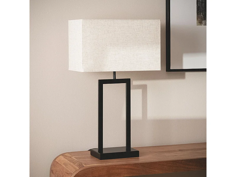 Lampe à Poser Métal et Tissu Armida Noir