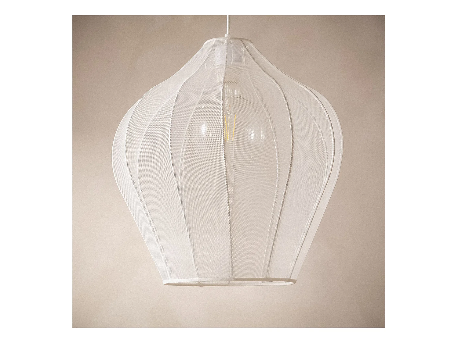 Suspension Métal et Tissu Ø400 mm Yara Rose pastel