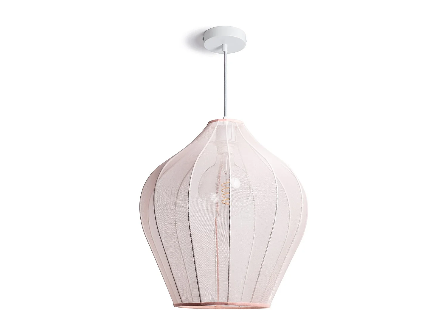 Suspension Métal et Tissu Ø400 mm Yara Rose pastel