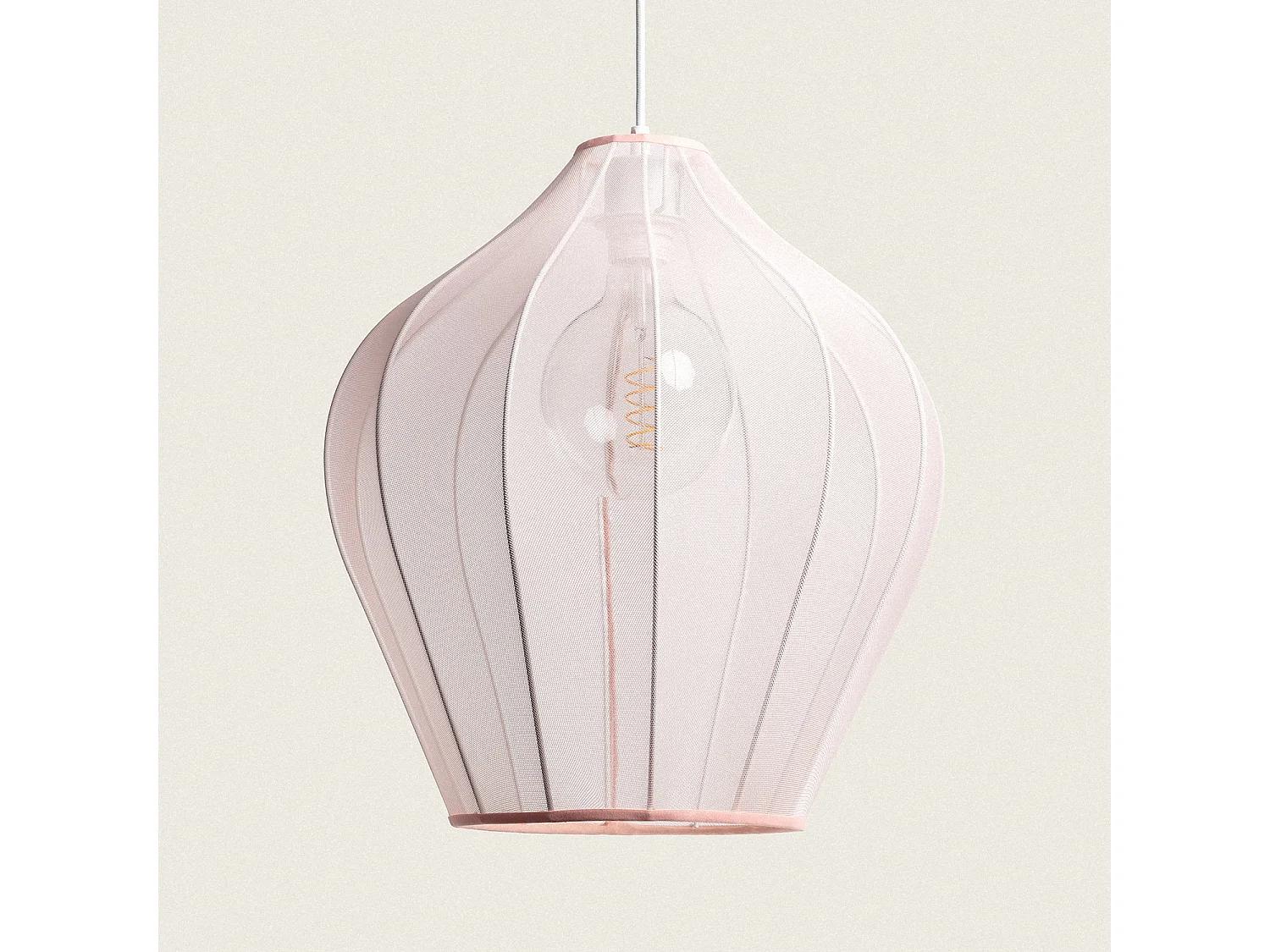 Suspension Métal et Tissu Ø400 mm Yara Rose pastel