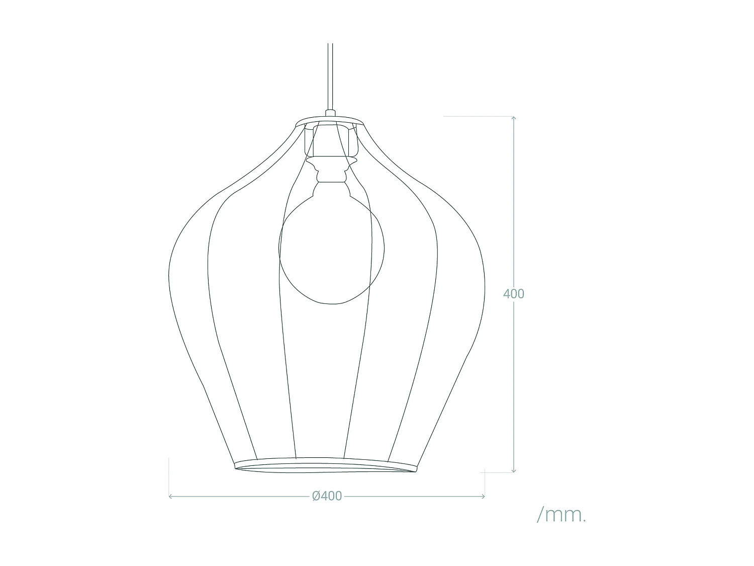 Suspension Métal et Tissu Ø400 mm Yara Rose pastel
