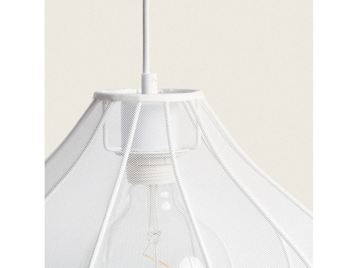 Lampada a Sospensione Metallo e Tessuto Ø400 mm Yara Bianco