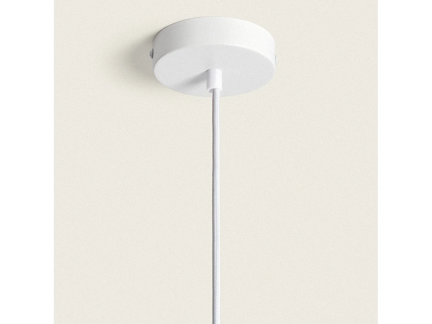 Lampada a Sospensione Metallo e Tessuto Ø400 mm Yara Bianco