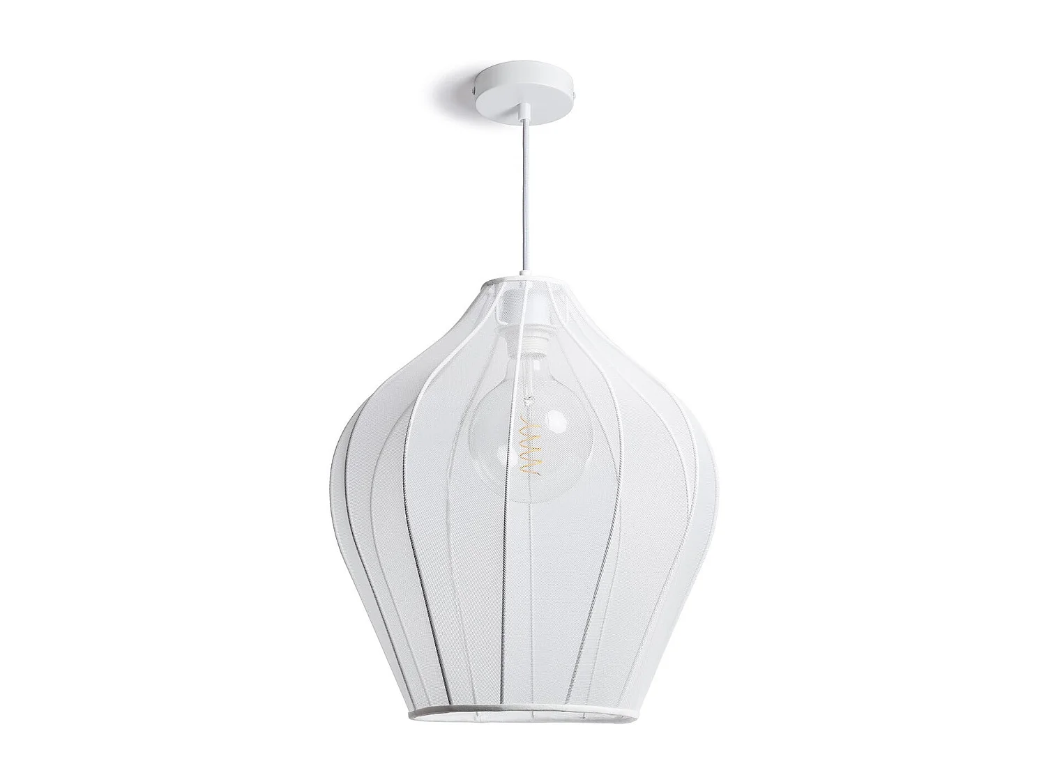 Suspension Métal et Tissu Ø400 mm Yara Blanc