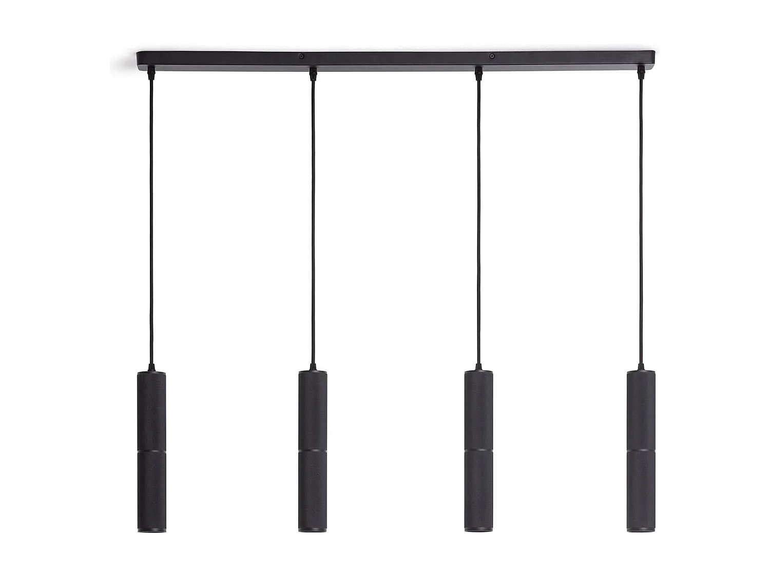 Lámpara Colgante Aluminio Breixo 4 Focos Negro