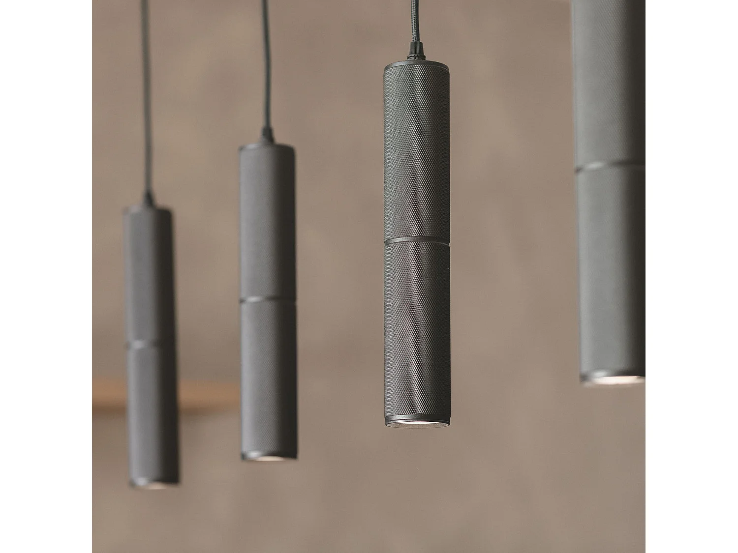 Lámpara Colgante Aluminio Breixo 4 Focos Negro