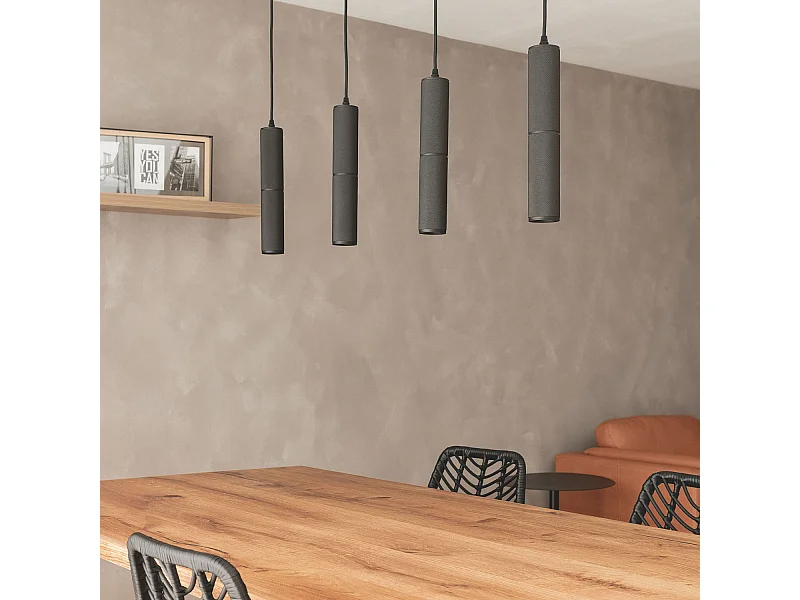 Suspension Aluminium 4 Spots Breix  Noir