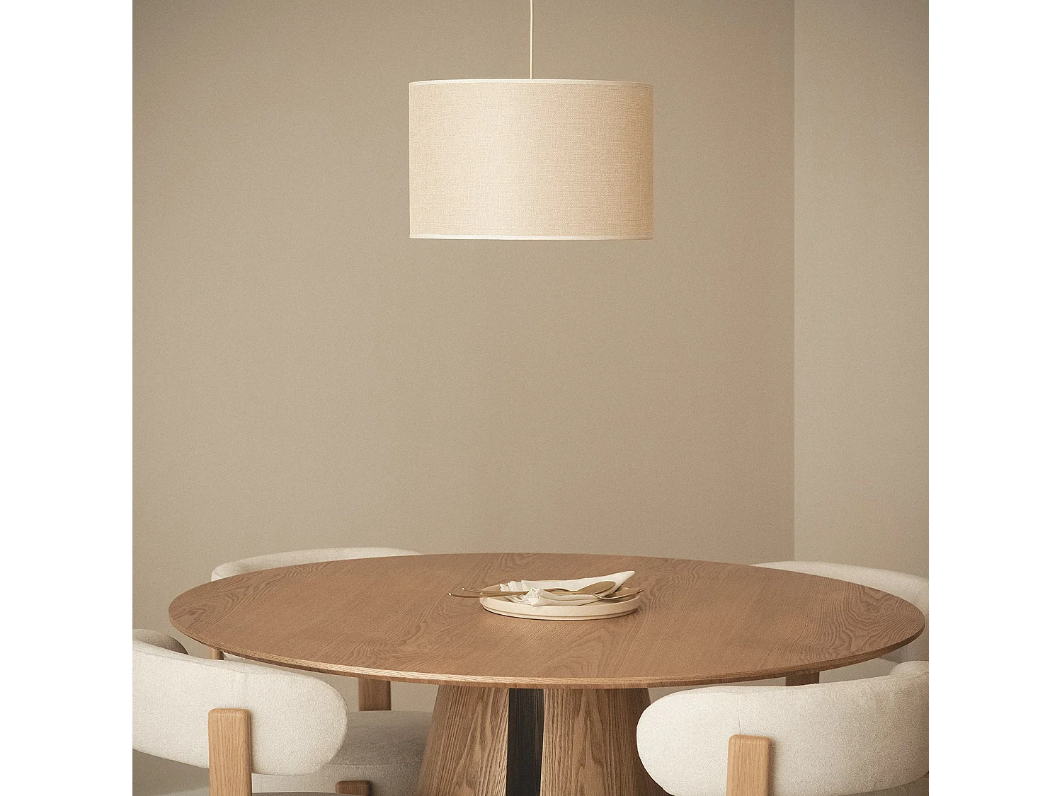 Lámpara Colgante Tela Nally Beige