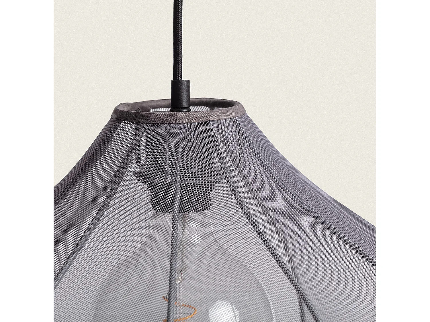 Suspension Métal et Tissu Ø400 mm Yara Gris Fumée