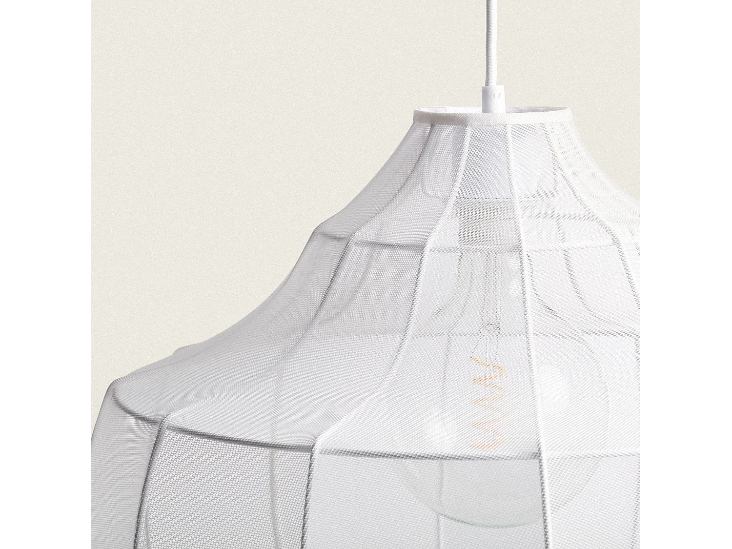 Suspension Métal et Tissu Ayla Blanc