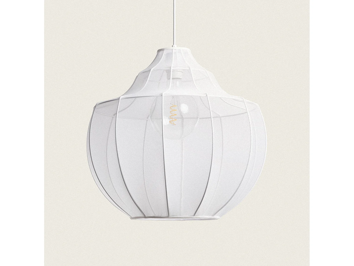 Suspension Métal et Tissu Ayla Blanc