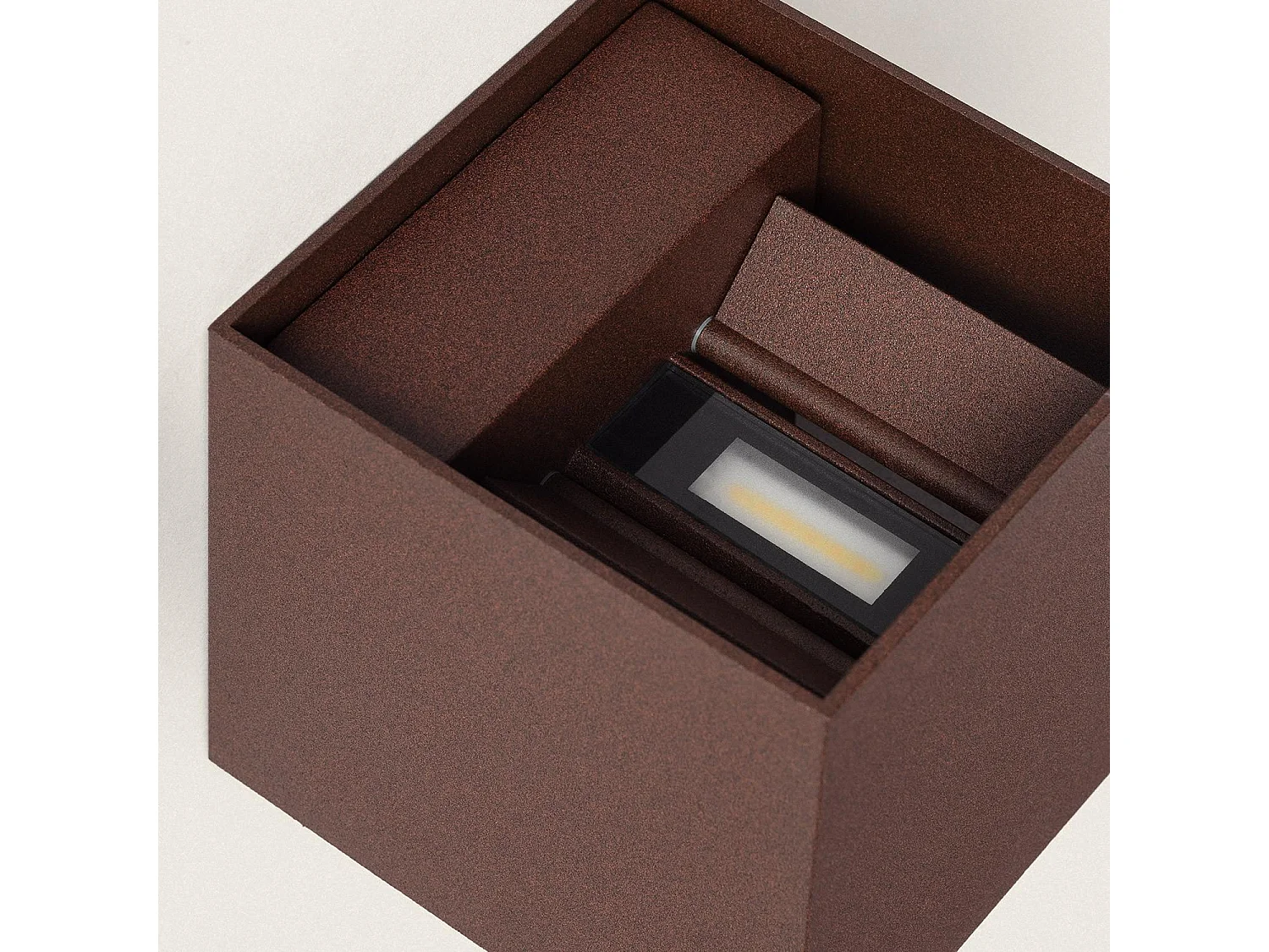 Applique da Parete per Esterno LED 10W Alluminio Illuminazione Doppia Luce CCT Selezionabile Iridix Ossido