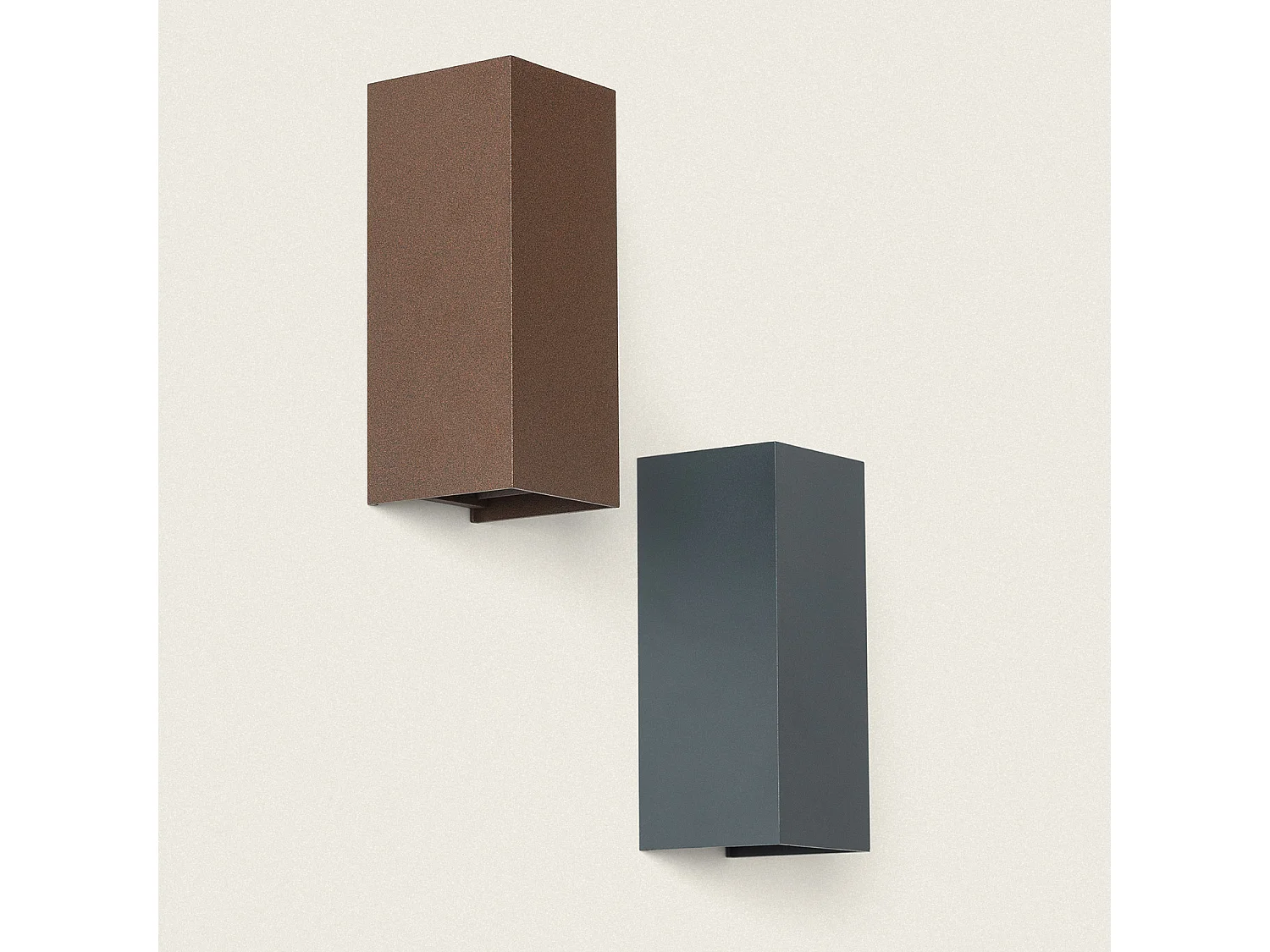 Aplique de Pared Exterior LED 10W Aluminio Iluminación Doble Cara CCT Seleccionable Denny Square Large Óxido