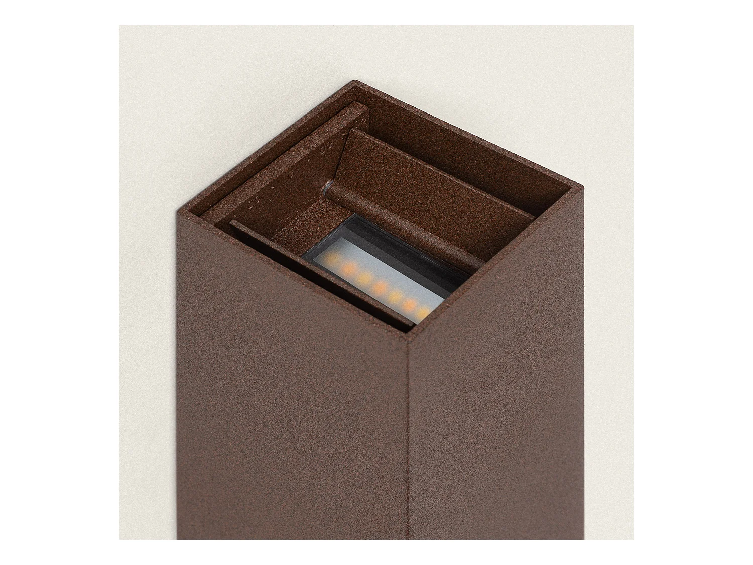 Aplique de Pared Exterior LED 10W Aluminio Iluminación Doble Cara CCT Seleccionable Denny Square Large Óxido