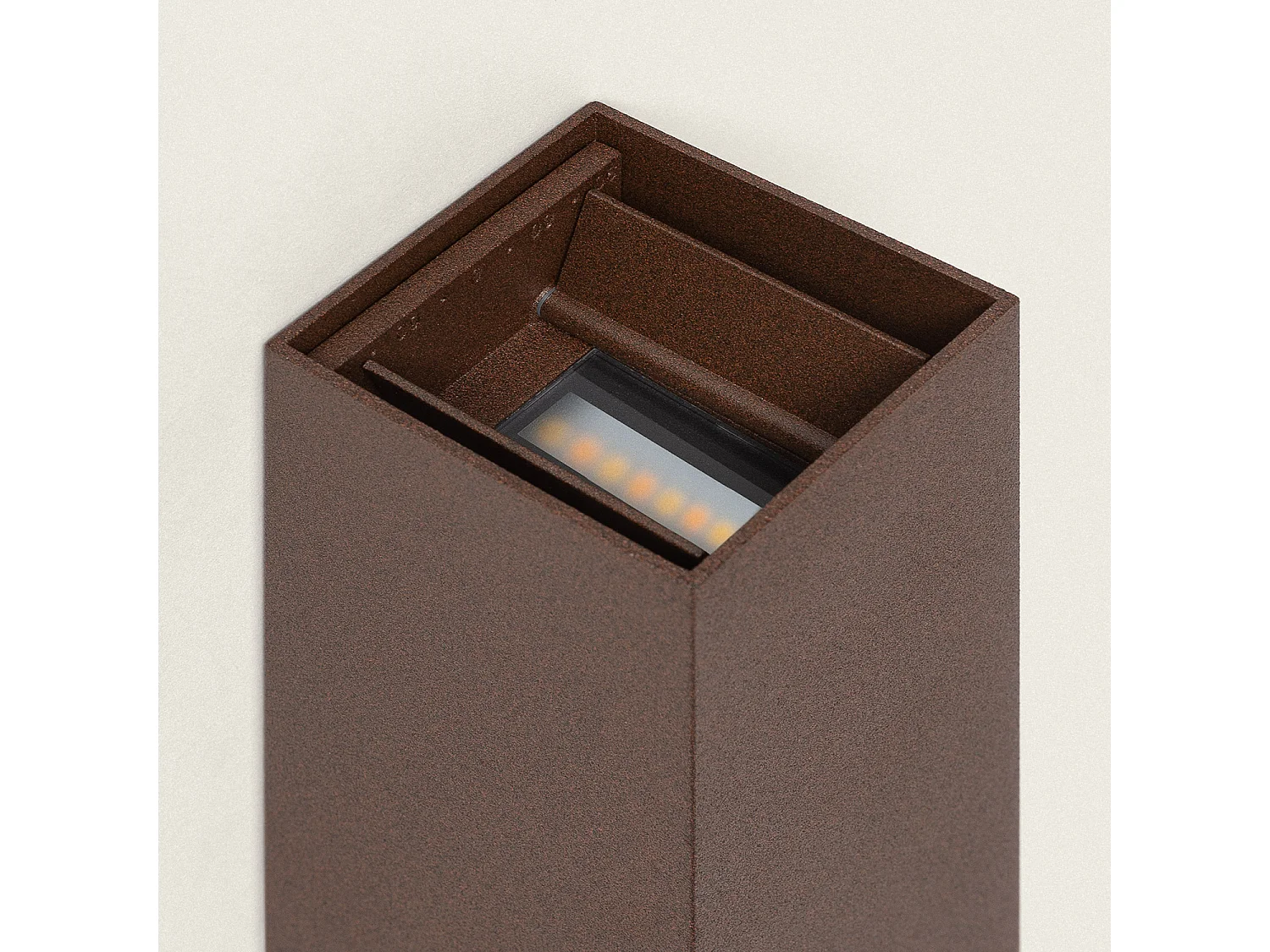 Applique da Parete per Esterno LED 10W Alluminio Doppia Luce CCT Selezionabile Oscilum Square Ossido