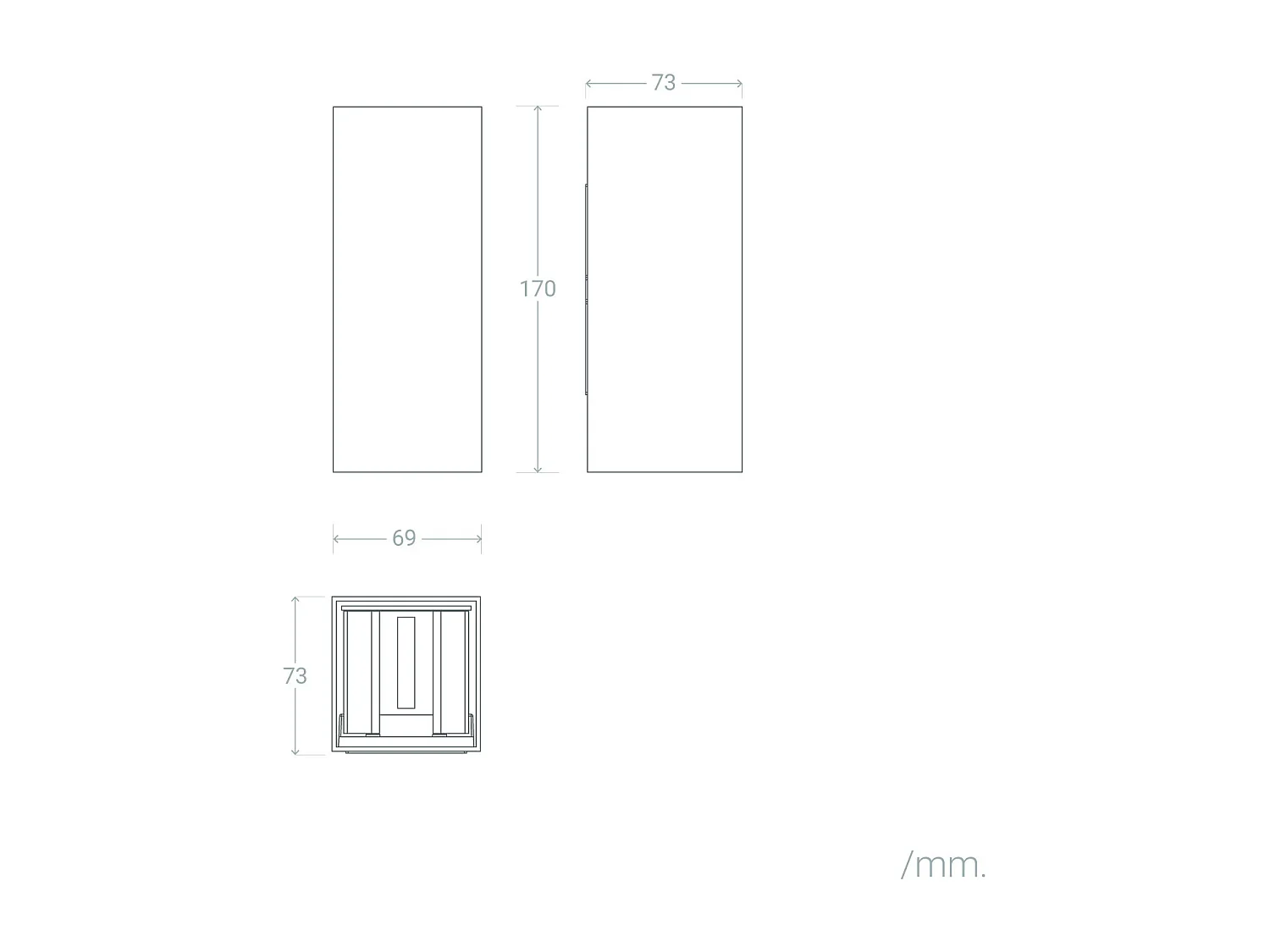 Aplique de Pared Exterior LED 10W Aluminio Iluminación Doble Cara CCT Seleccionable Denny Square Large Óxido