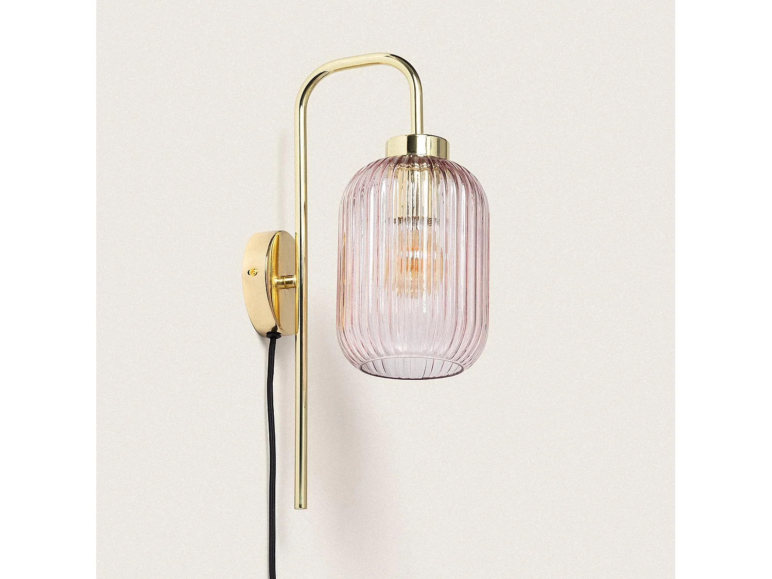 Lampada da Parete Metallo e Vetro Belino Rosa