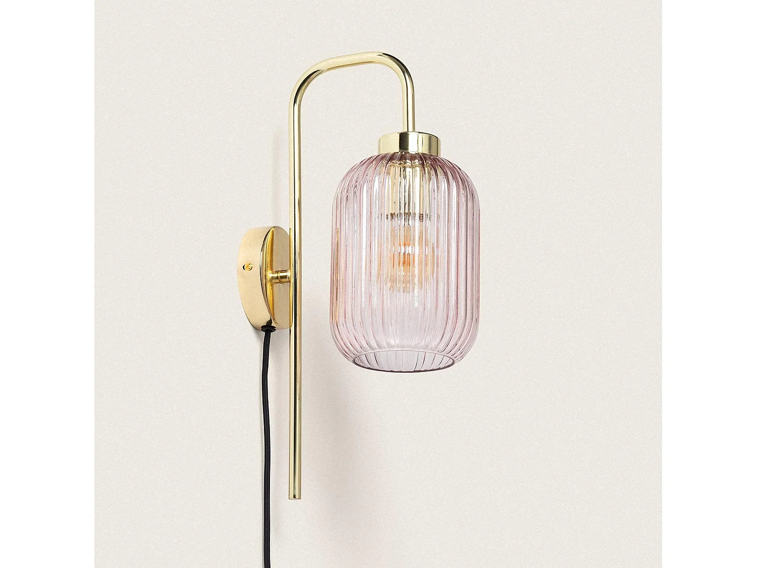 Lampada da Parete Metallo e Vetro Belino Rosa