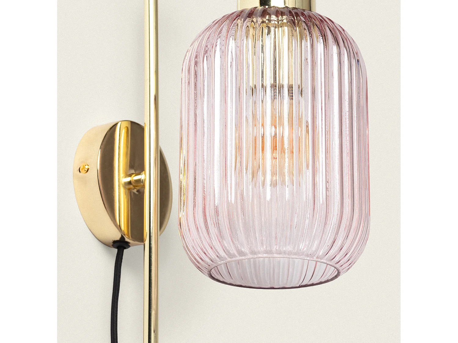 Lampada da Parete Metallo e Vetro Belino Rosa