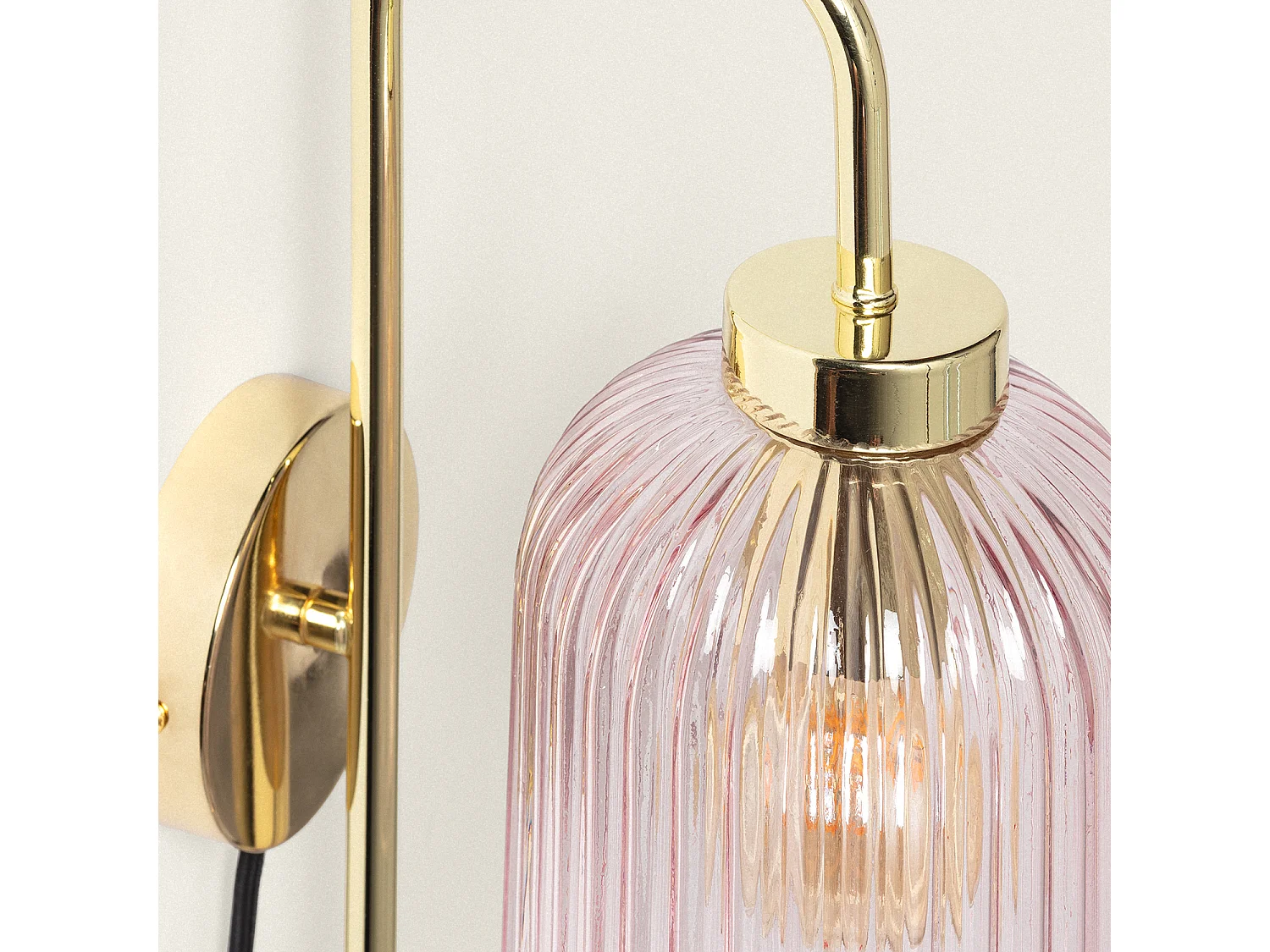 Lampada da Parete Metallo e Vetro Belino Rosa