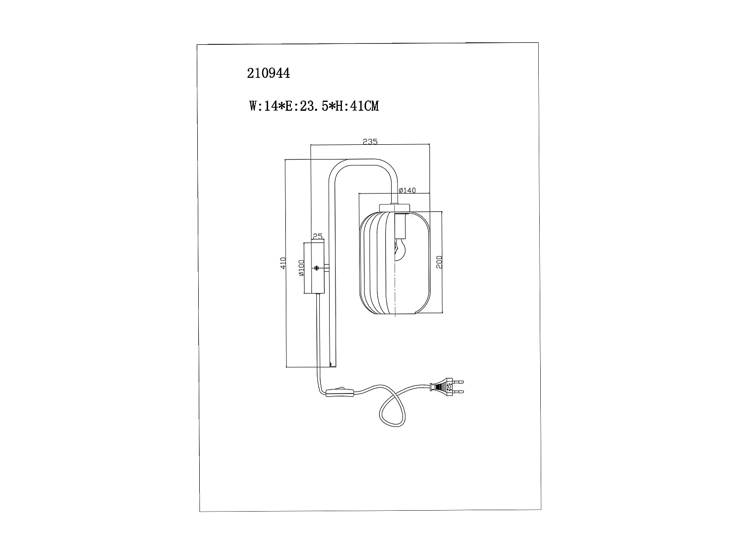 Applique Murale Métal et Verre Belino Rose