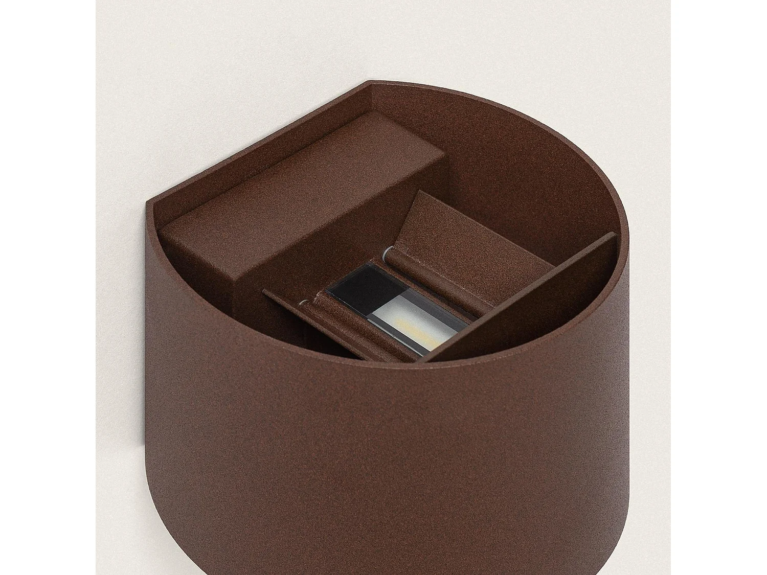 Applique da Parete per Esterno LED 10W Alluminio Illuminazione Doppia Luce CCT Selezionabile Iridix Round Ossido