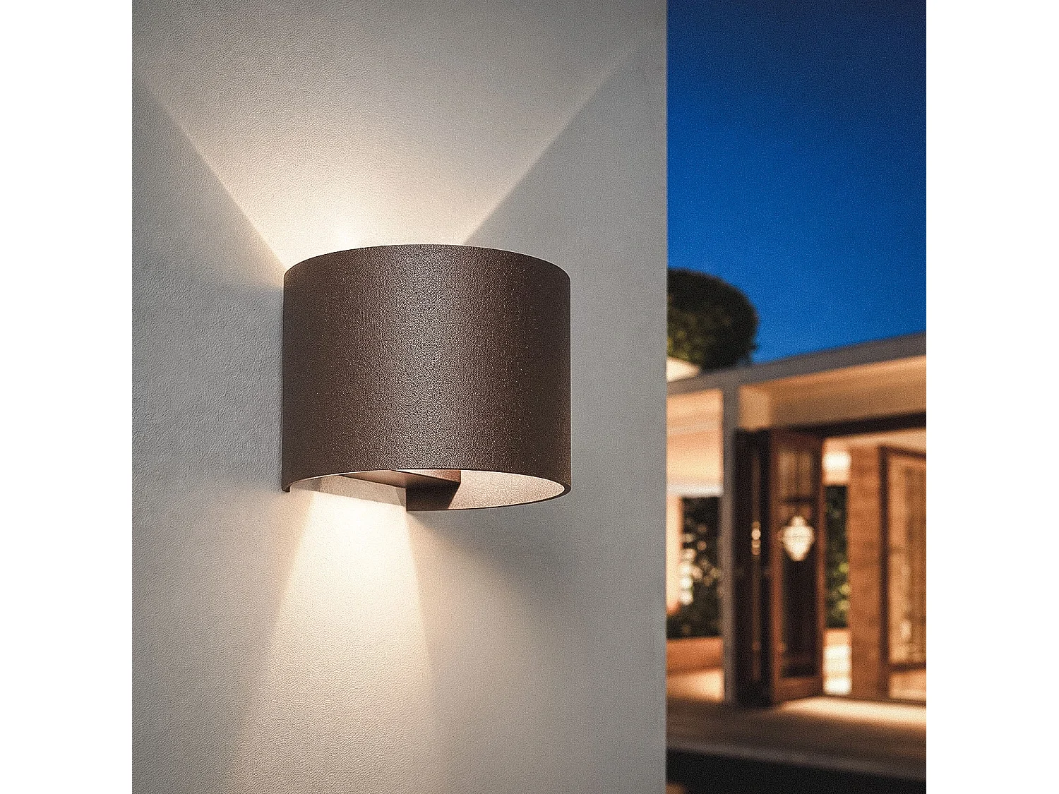 Applique Murale LED 10 W Extérieure Aluminium CCT Sélectionnable Éclairage Double Face en Iridix Round Rouille