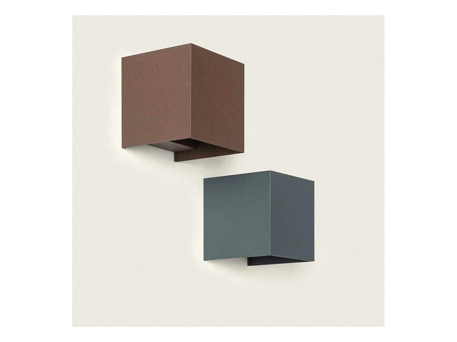 Aplique de Pared Exterior LED 10W Aluminio Iluminación Doble Cara CCT Seleccionable Denny Square Antracita
