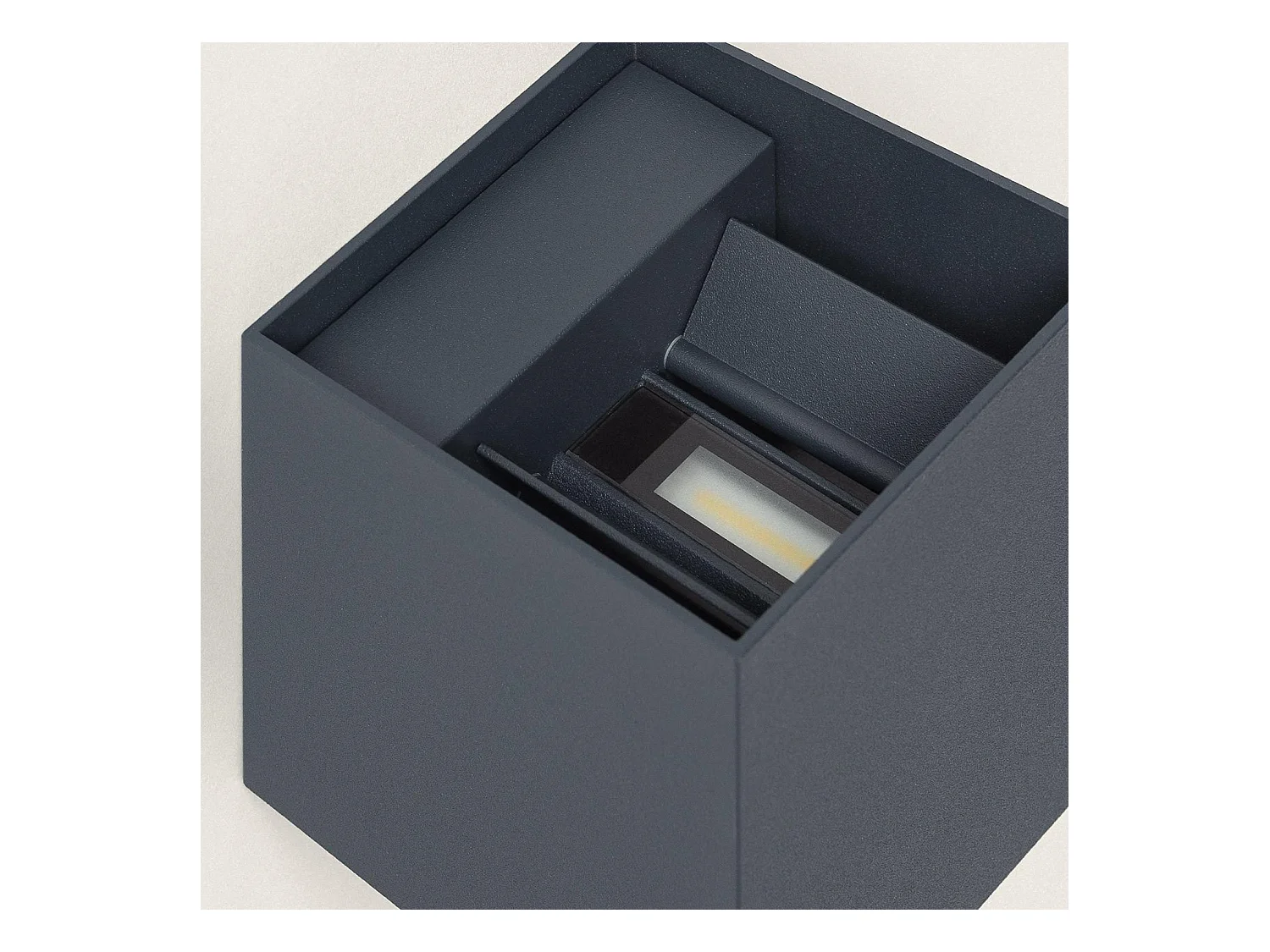 Aplique de Pared Exterior LED 10W Aluminio Iluminación Doble Cara CCT Seleccionable Denny Square Antracita