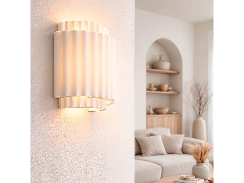 Applique Murale Plâtre Double Colum Blanc