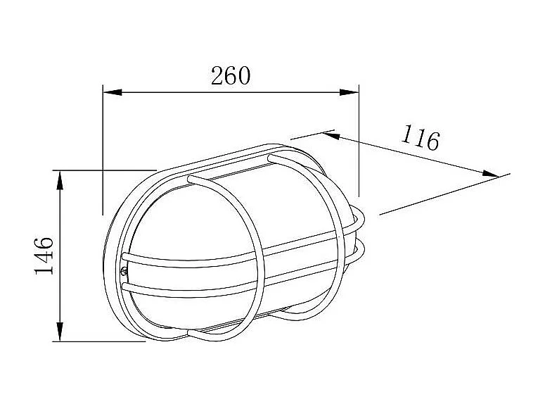 Plafonnier Extérieur Ovale 260x146 mm Hublot Acier Galvanisé Fjord  Argent