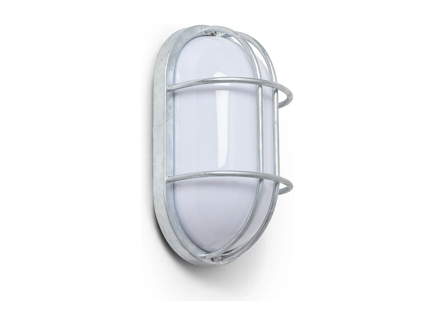 Plafonnier Extérieur Ovale 260x146 mm  Acier Galvanisé Fjord  Argent