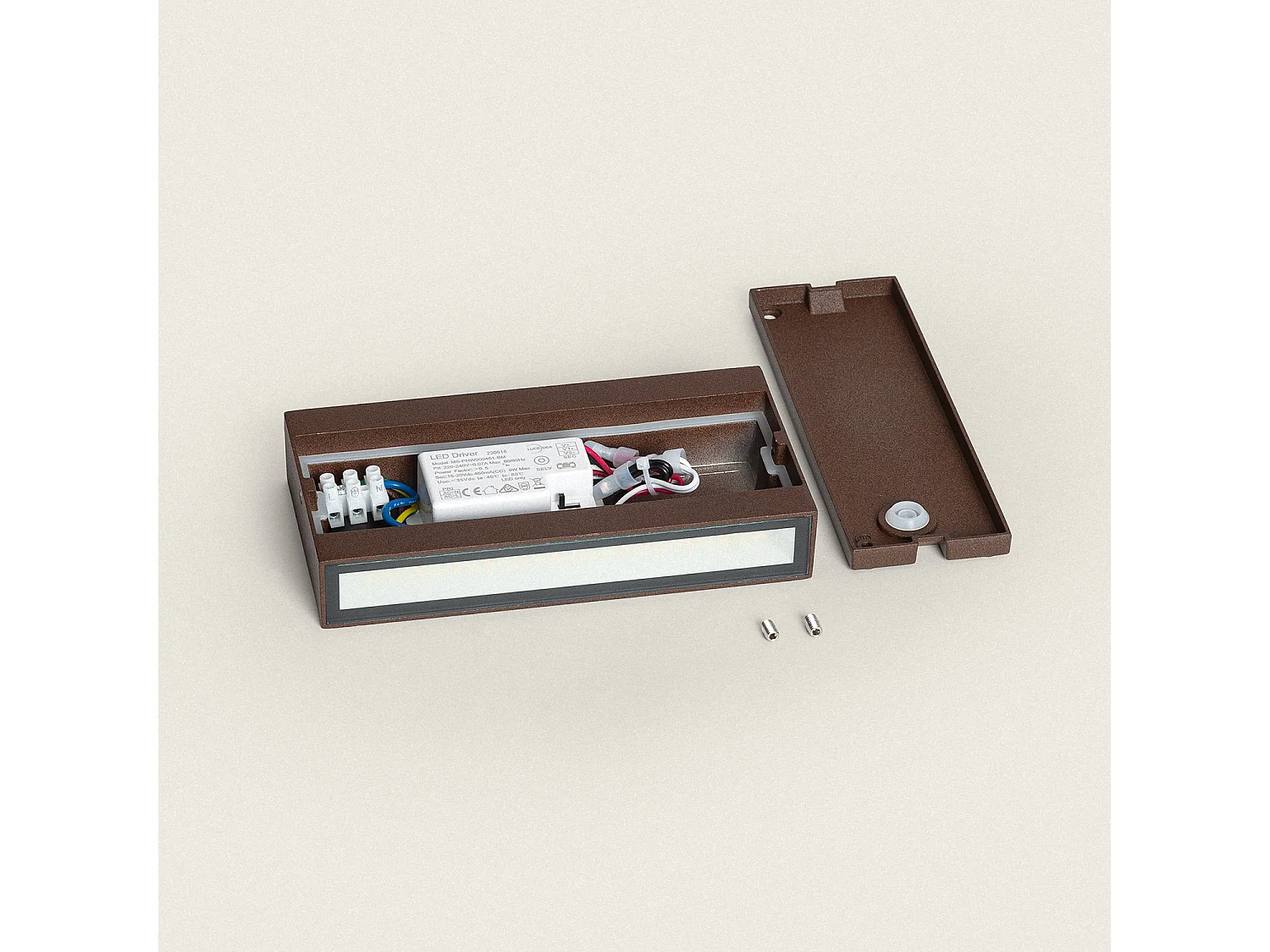 Applique da Parete per Esterno LED 10W Alluminio Illuminazione Doppia Luce CCT Selezionabile Brooky M Ossido