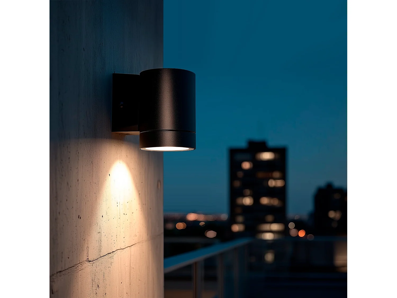 Aplique de Pared Exterior Aluminio Oakham Negro