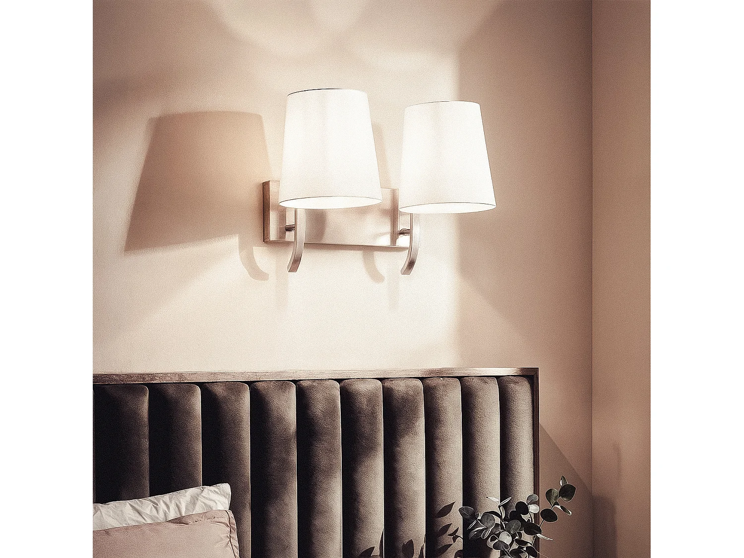 Lampada da Parete Metallo 2 Faretti Eikho Bianco