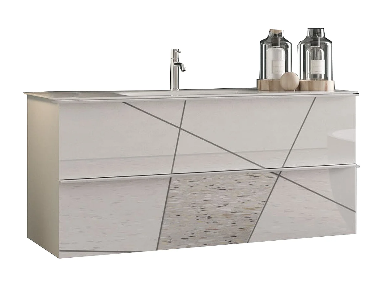 Ensemble salle de bain VITTORIA blanc brillant, 101 x 53 x 47 cm