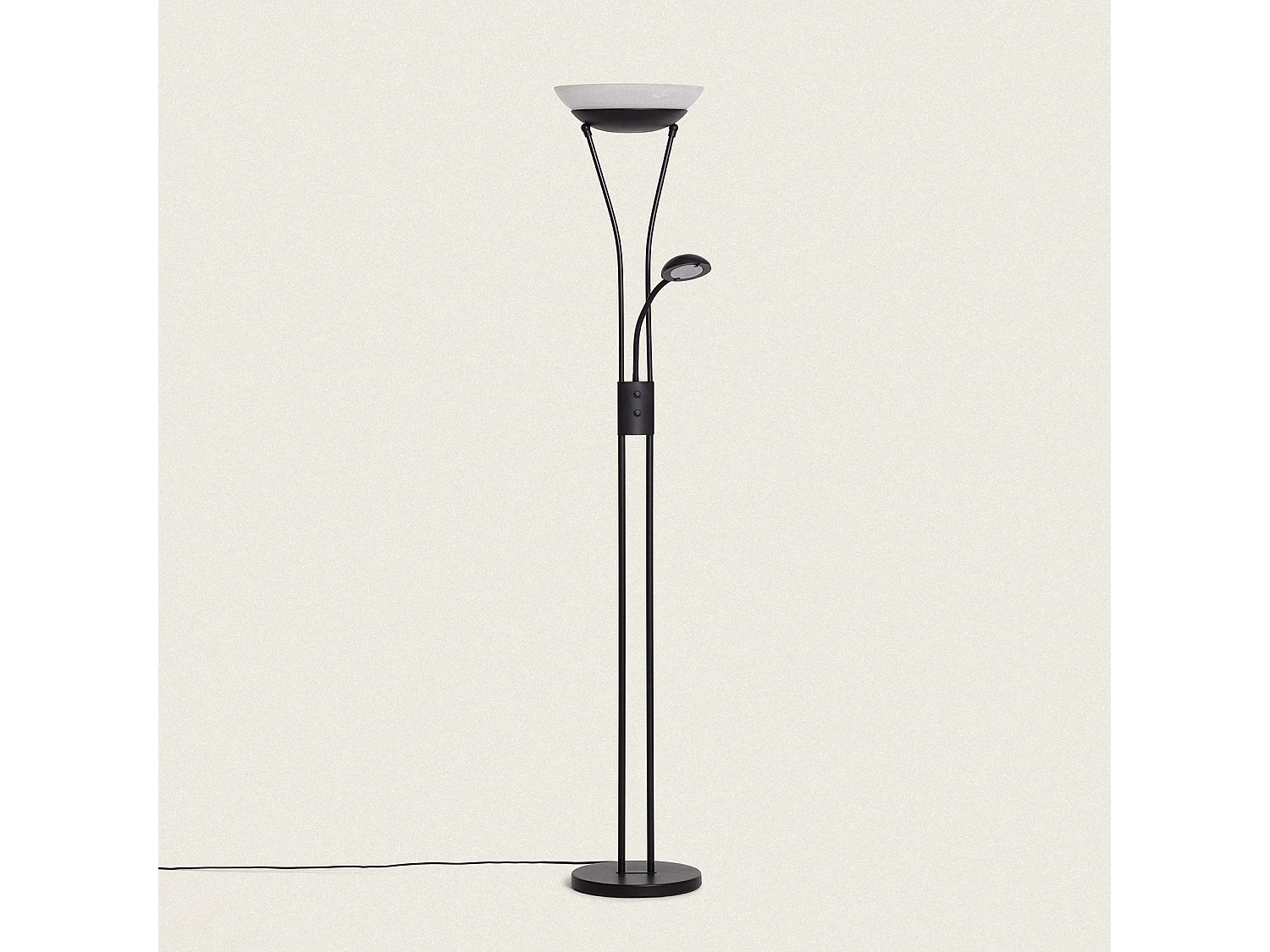 Lampada da Terra con Luce da Lettura Metallo Ethan Argento