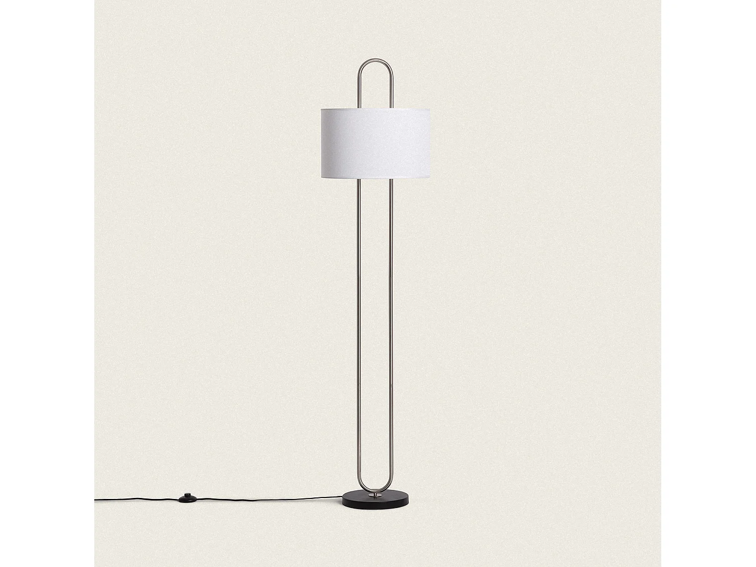 Lampadaire Métal et Tissu Duque Blanc