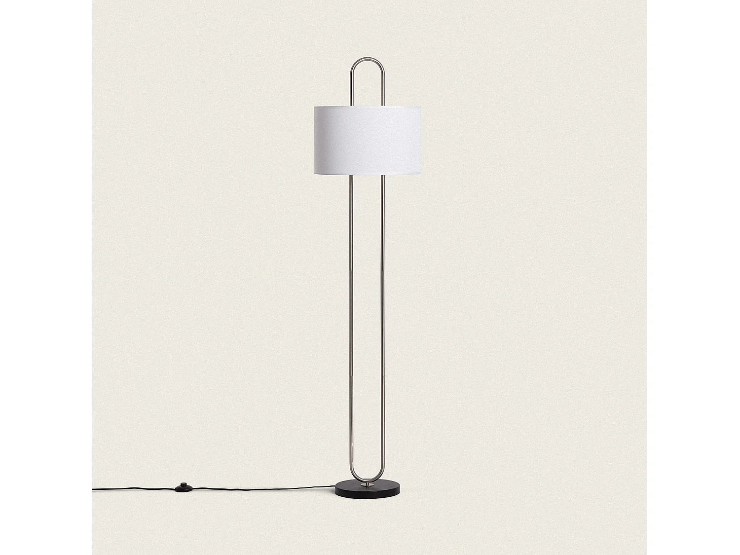 Lampadaire Métal et Tissu Duque Blanc