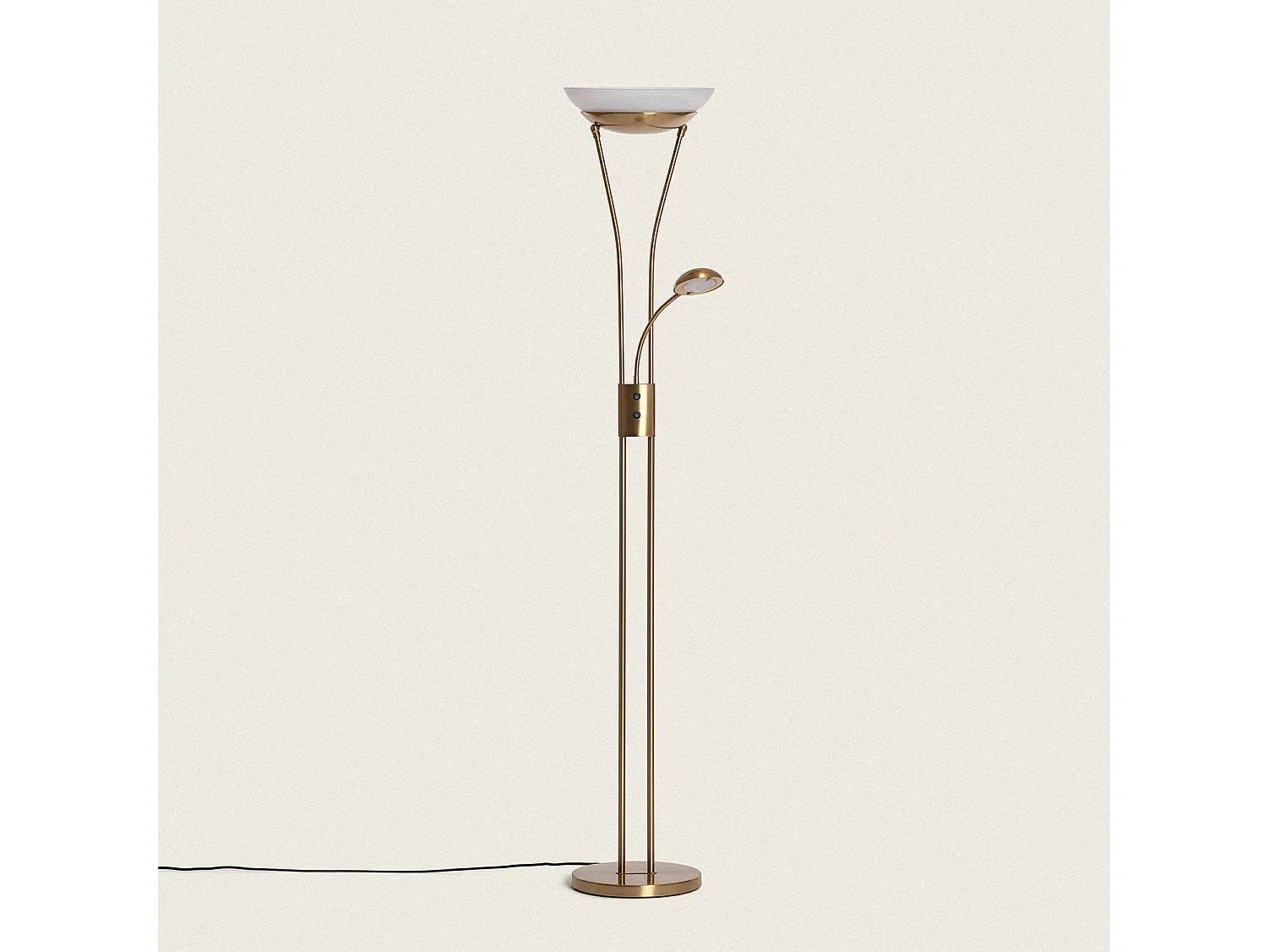 Lampadaire avec LED de Lecture Métal Ethan Doré