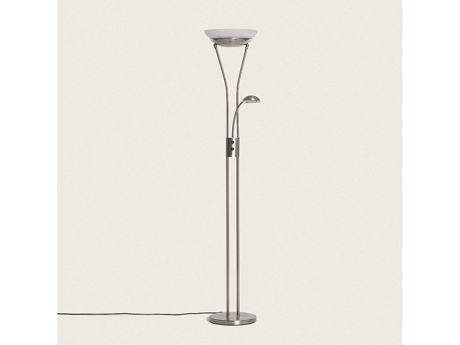 Lampadaire avec LED de Lecture Métal Ethan Noir