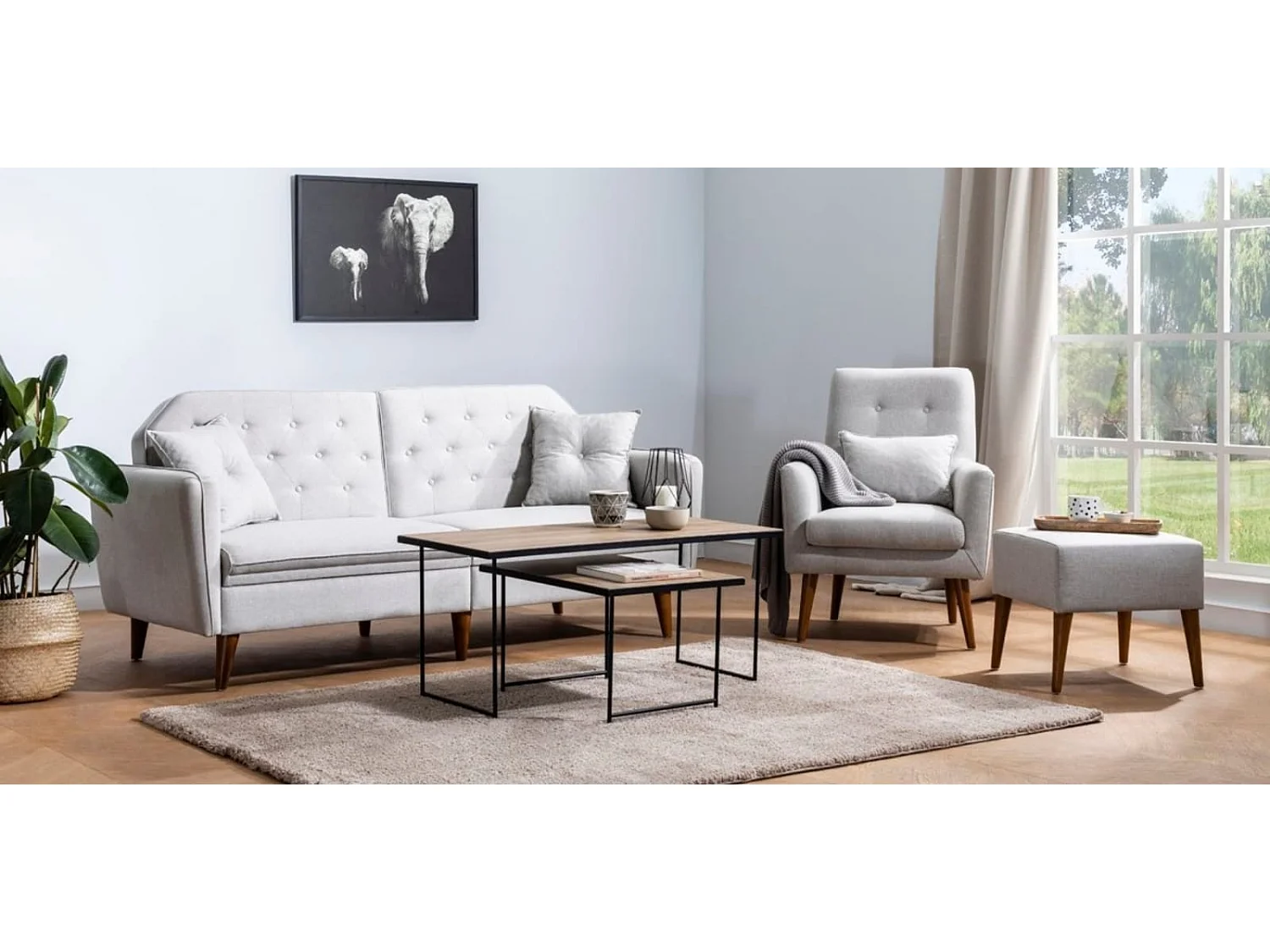 Canapé convertible TERRA crème