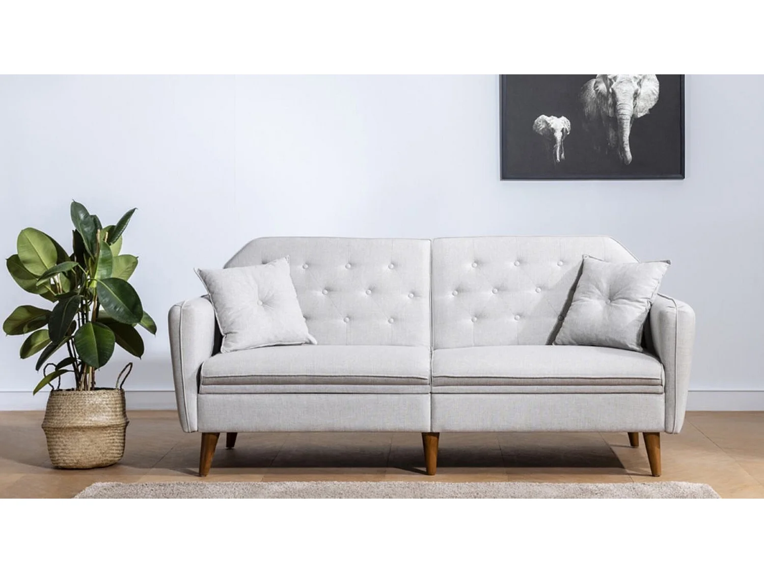 Canapé convertible TERRA crème