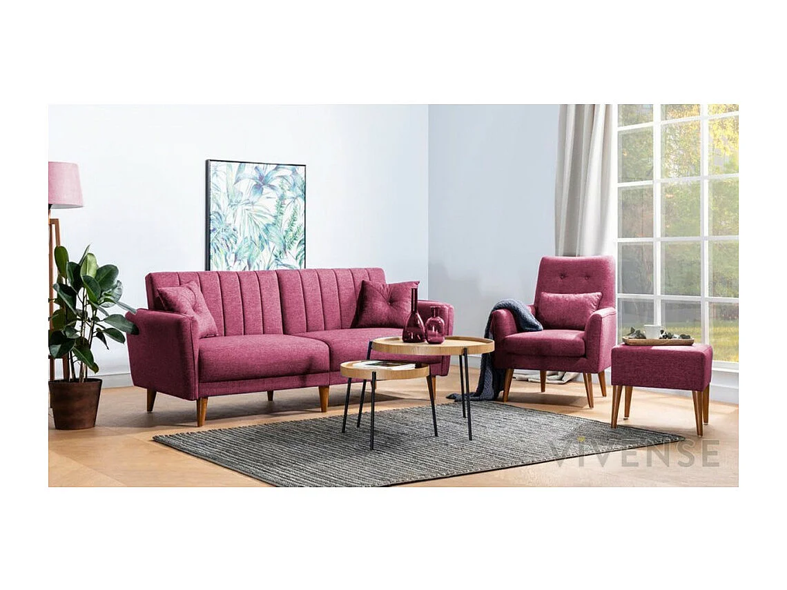 Canapé convertible AQUA BORDEAUX