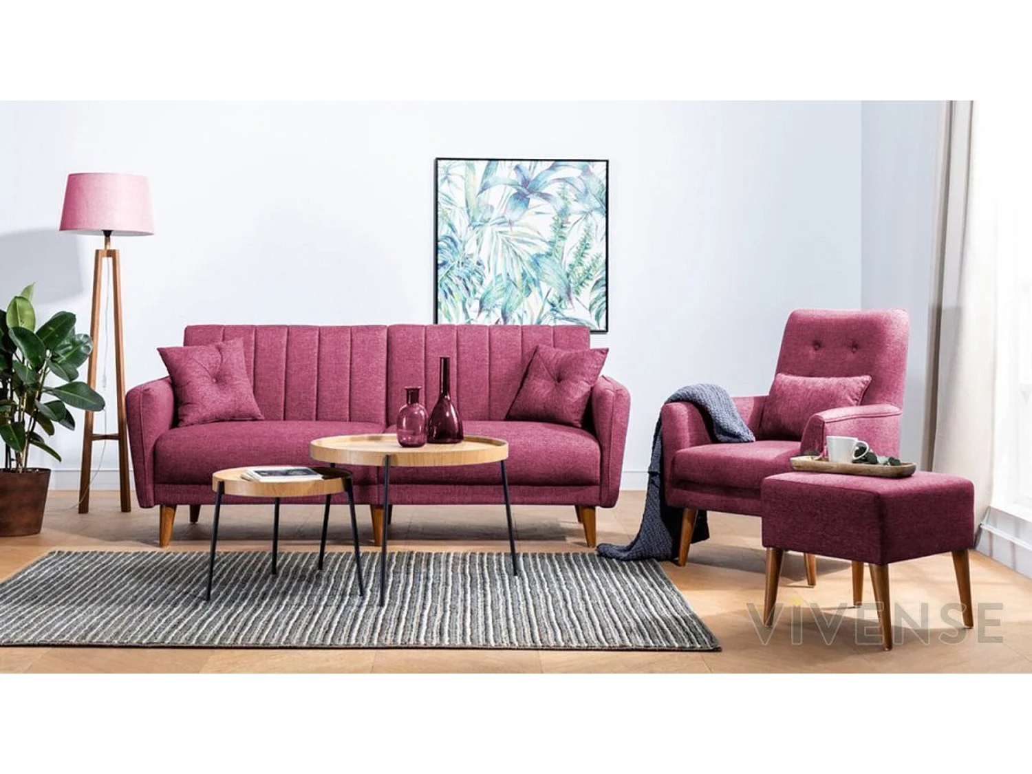 Canapé convertible AQUA BORDEAUX