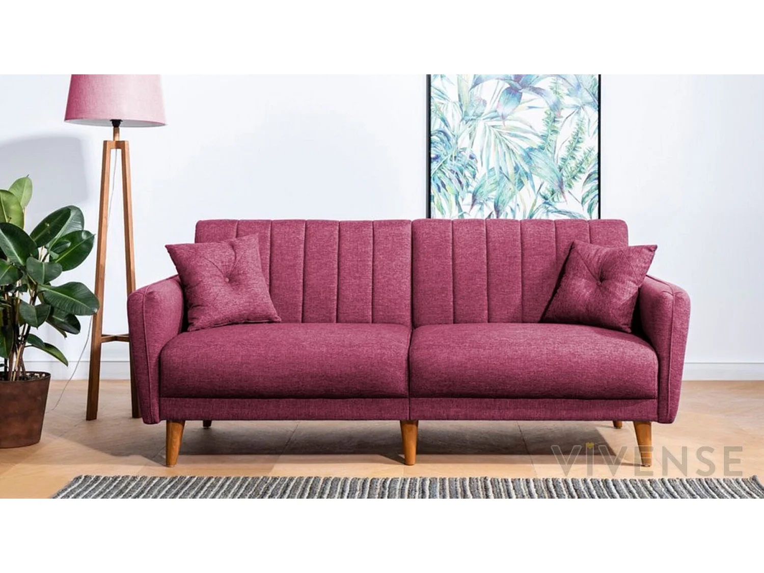 Canapé convertible AQUA BORDEAUX