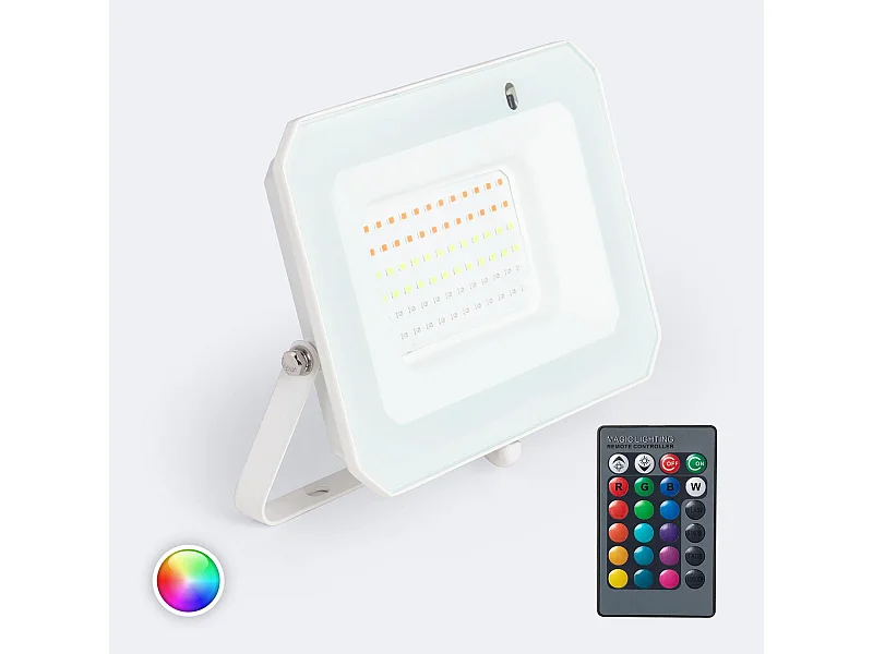 Proiettore LED 50W RGBW IP65 con Telecomando IR RGB