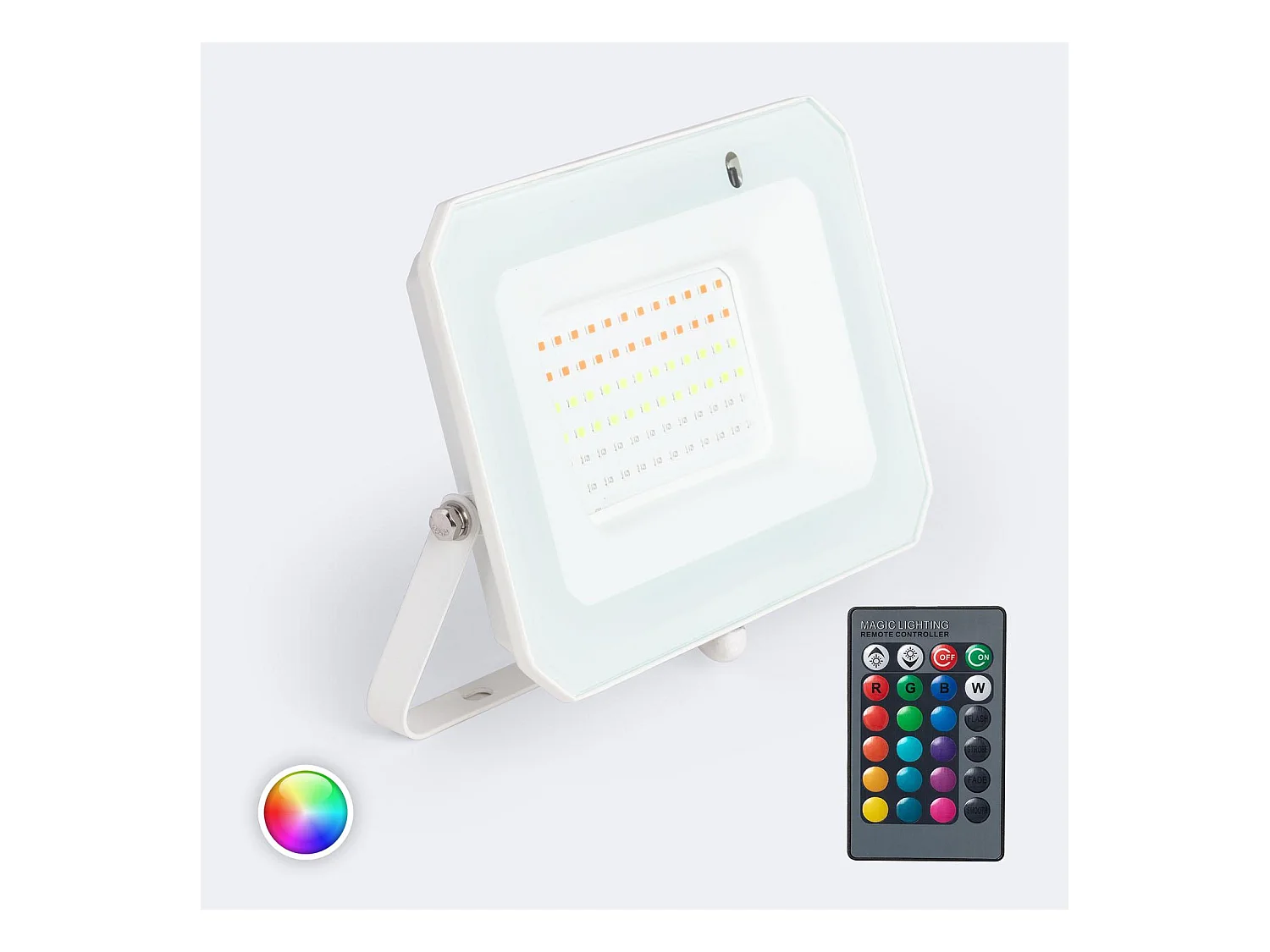 Foco Proyector LED 50W RGBW con Mando IR IP65 RGB