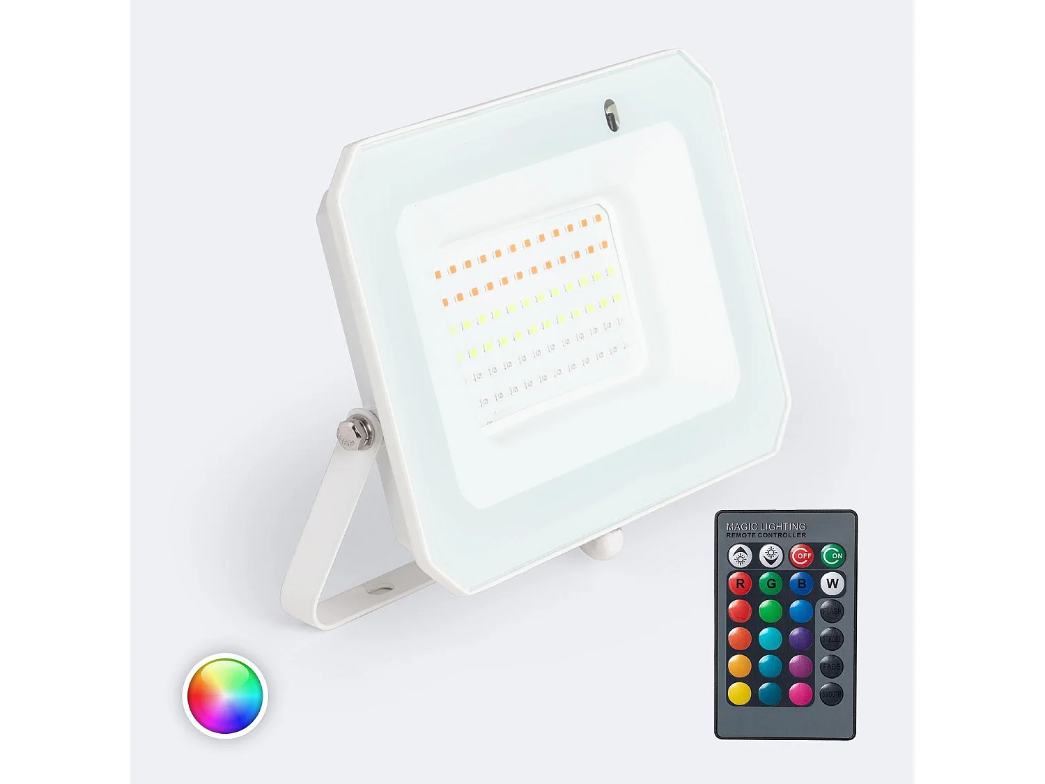 Foco Proyector LED 50W RGBW con Mando IR IP65 RGBW